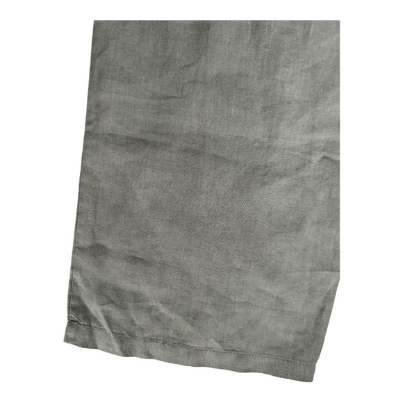 Zara Linen Tie Front Wide Leg Crop Pants Green Size XS - Picture 2 of 8